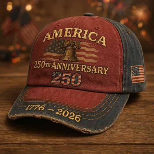 US 250th Anniversary Embroidered Baseball Cap